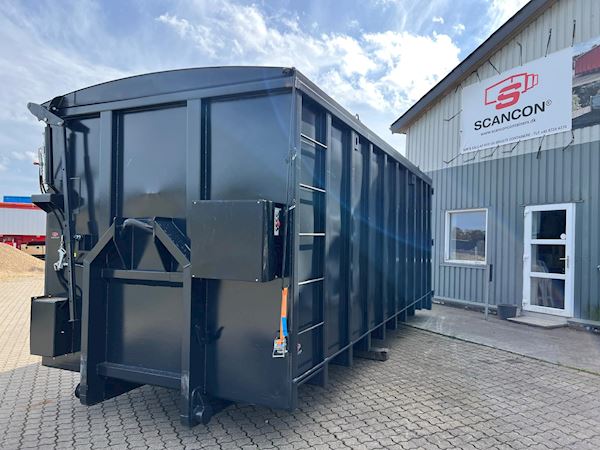 Scancon 30m3 container m/ aut. Hydraulisk låg 220v og manuel pumpe, Hydraulic lid